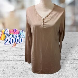 NWT anixay tan long sleeve tunic size XL